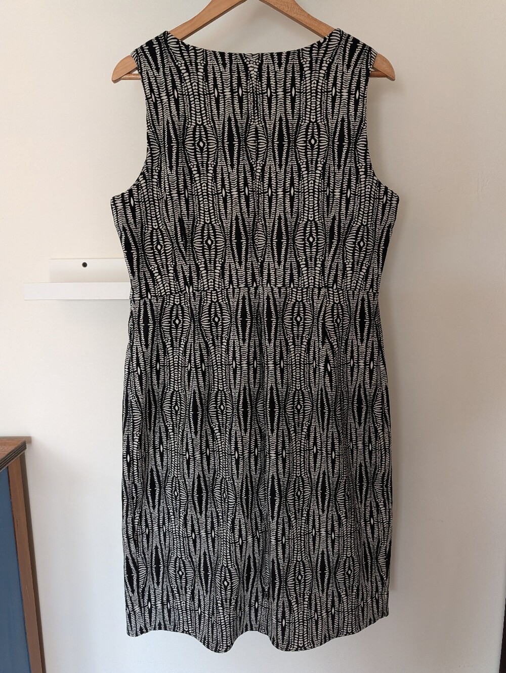 Lane Bryant Plus Size 14 Print Sleeveless Dress Black Cream Full Zippers NWT - Picture 5 of 6